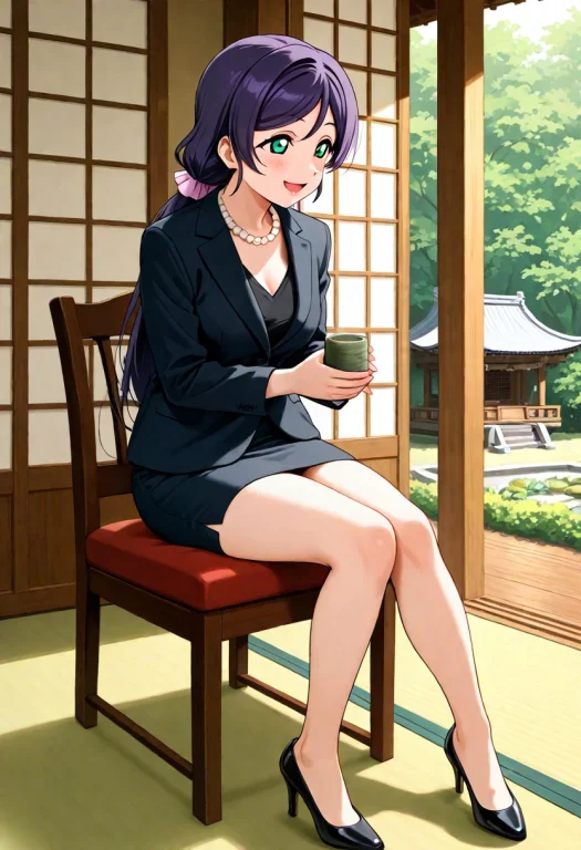 Masterpiece, 1girl, Love Live Tojo Nozomi, Black Blouse, Bla...