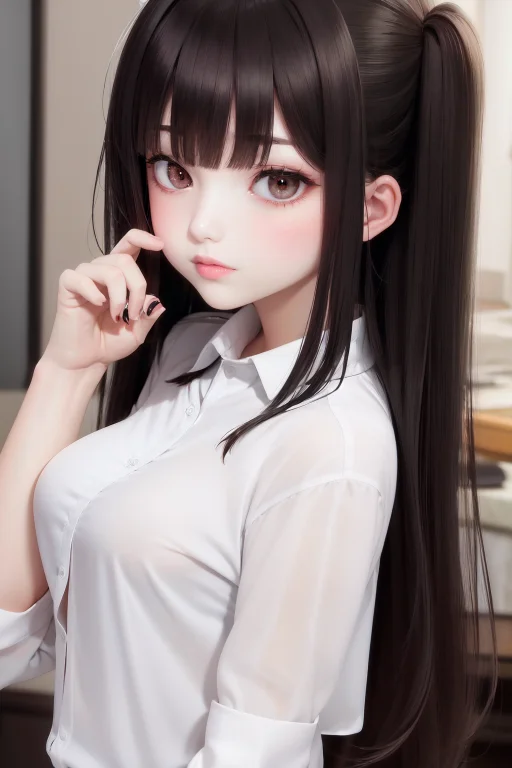 Best Quality, Masterpiece, Girl, Dark Hair, Dark Eyes,white...