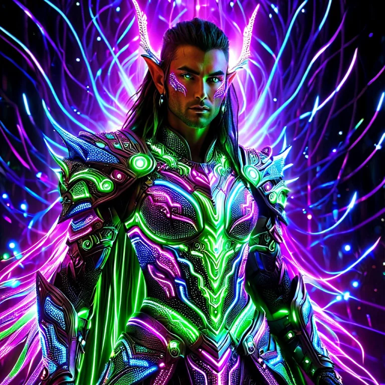 Led, Colorful Led Lights, Portrait Of A Majestic High-fantas...