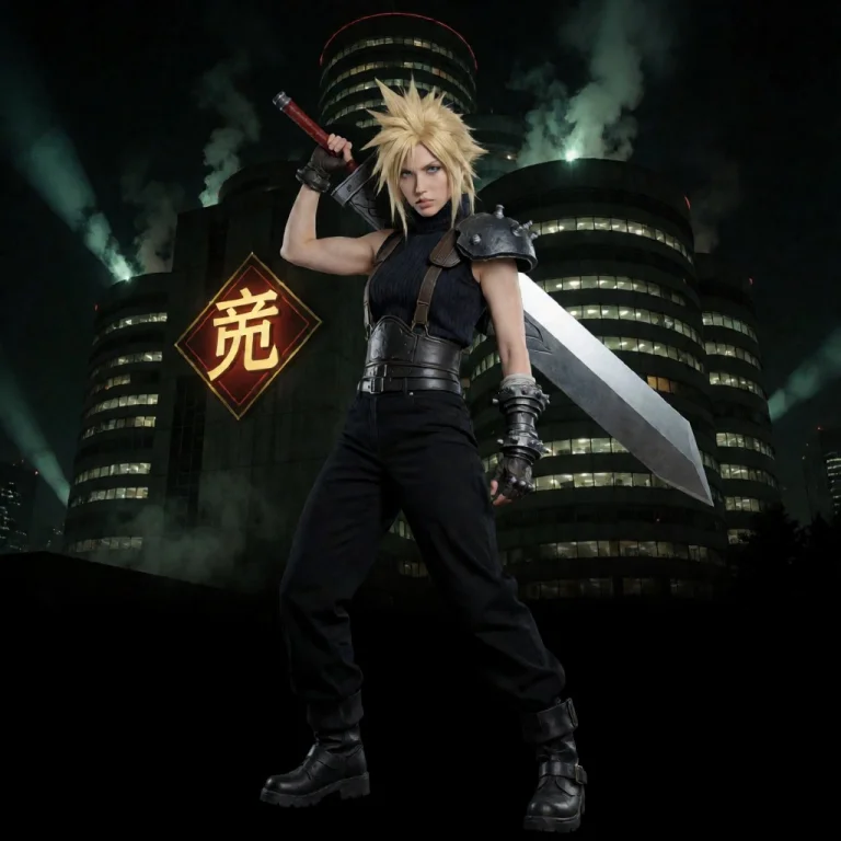 Cinematic Photo Of An Skswoman. Skswoman Cosplaying As Cloud...