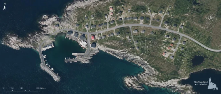 Aerial Map Of A Newfoundland Nfld Outport Type Development S...