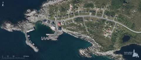 Aerial Map Of A Newfoundland Nfld Outport Type Development S... — Stable Diffusion AI Prompt: aerial map of a Newfoundland NFLD outport type development showing house lots