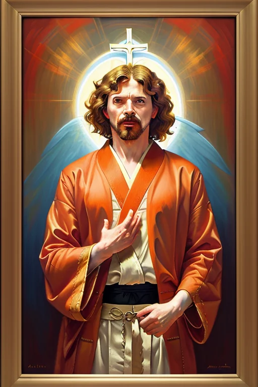 A Portrait Of A Mad Man In A Red Kimono, Angelical