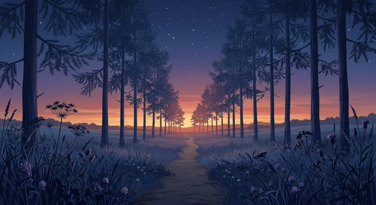 A Quiet Meadow Path Stretching Deep Into The Distance Throug...