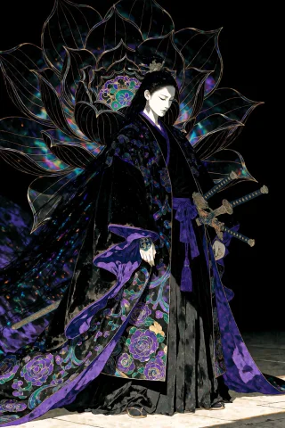Adult Original Fantasy Warrior Woman, Elegant Severe Express... — Stable Diffusion AI Prompt: Adult original fantasy warrior woman, elegant severe expression, long black hair...