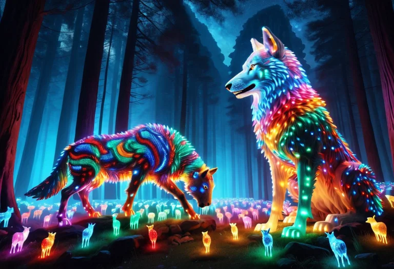 Colorful Led Lights, The Wolf And The Lamb, Meme, Masterpiec...