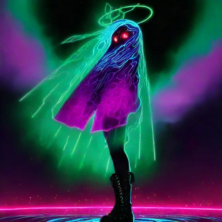 Full-body Shot, Anime Aesthetic, Anime Girl With Colorful Le...