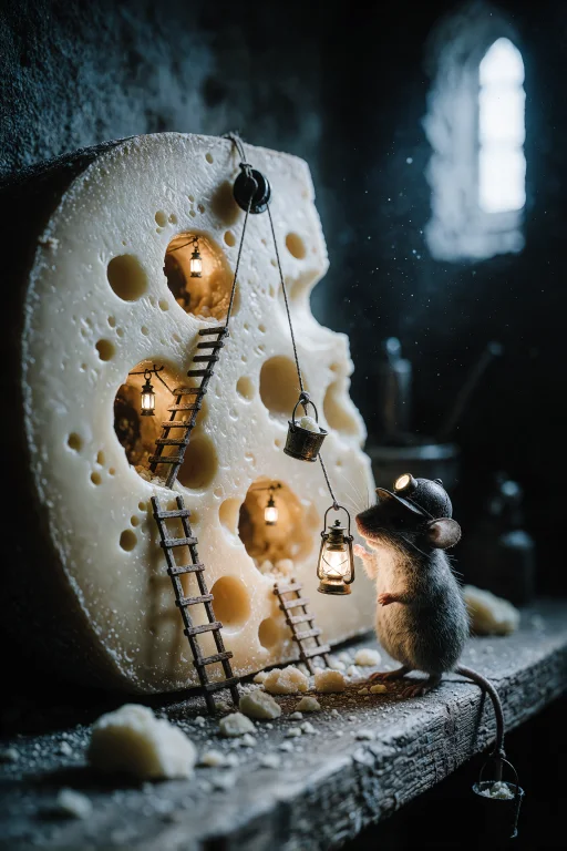 Zidiusart. A Photograph Of A Large Wedge Of Swiss Cheese On...