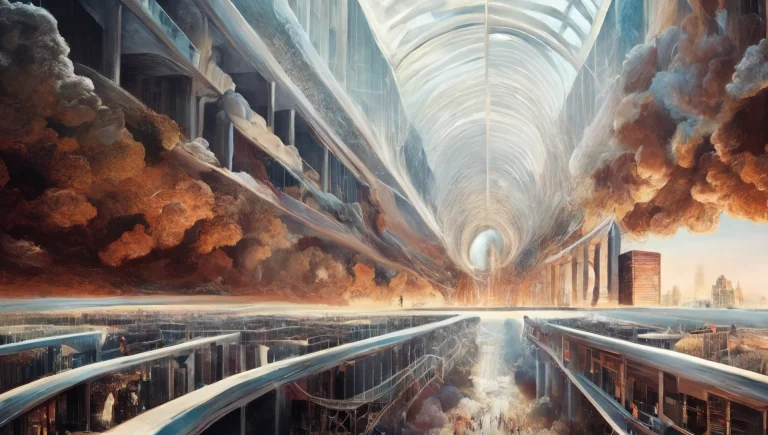 Photo, Massive Scale Skyrise Architecture Futuristic City, T...