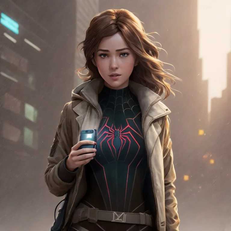 Woman With Cellphone To Hand, Brown Hair, In To The Spiderve...