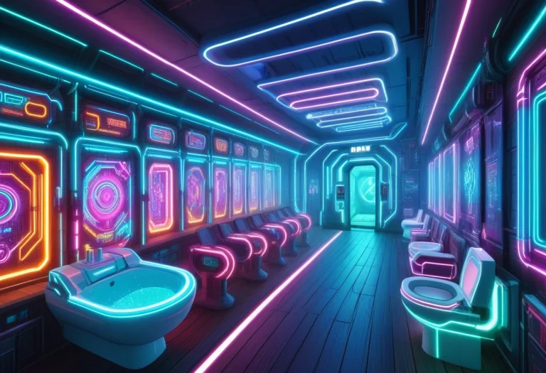 Led, Colorful Led Lights, Cyberpunk Miami Beach, A Single Ne...