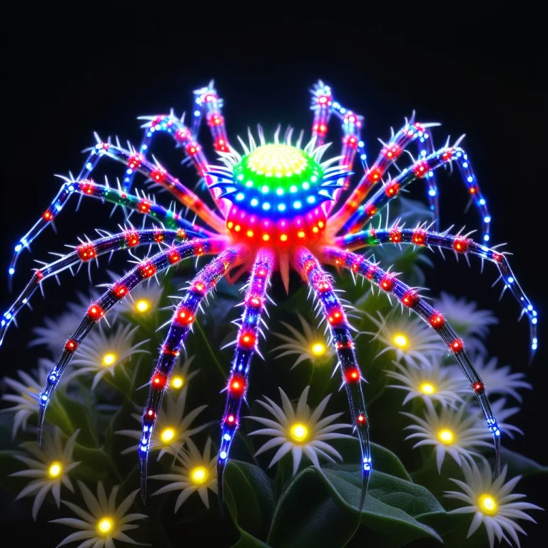 Led, Colorful Led Lights, Thorny Flower Spider