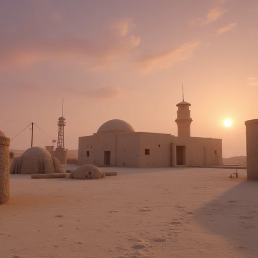 Star Wars, Desert, No Humans, Sky, Outdoors, Scenery, Sun, S...
