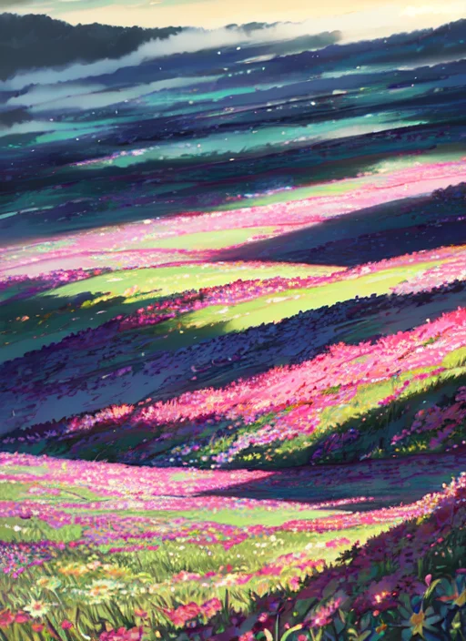 Loraanimestyleshowhowlsmovingenvironmentv11, Flowery Landsca...