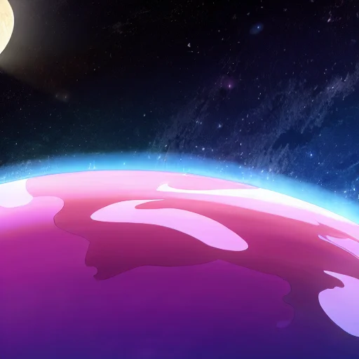 A Scene Of A Planet In Space With Stars In The Background ,...