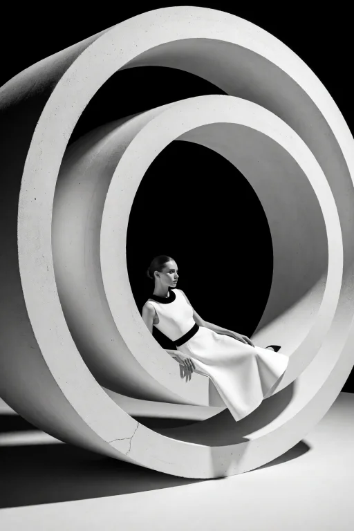 Highleveldescriptiona High-fashion Black And White Architect...