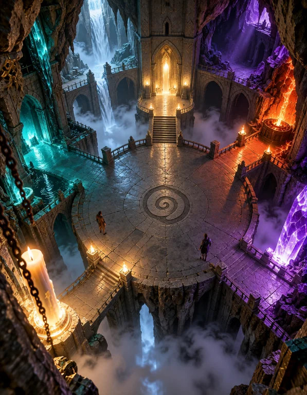 3xpl0r3 Dung30n, Photorealistic, The Crossroads Of Worlds In...