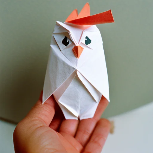 Analog Style Cute Paper Owl, Origami, Sharp Focus,