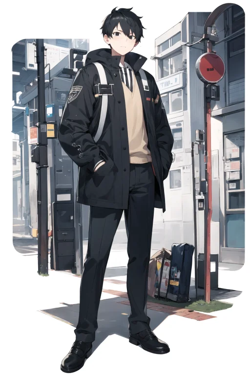 Masterpiece, Best Quality, 1man, Uniform, Hand In Pocket, Sc...