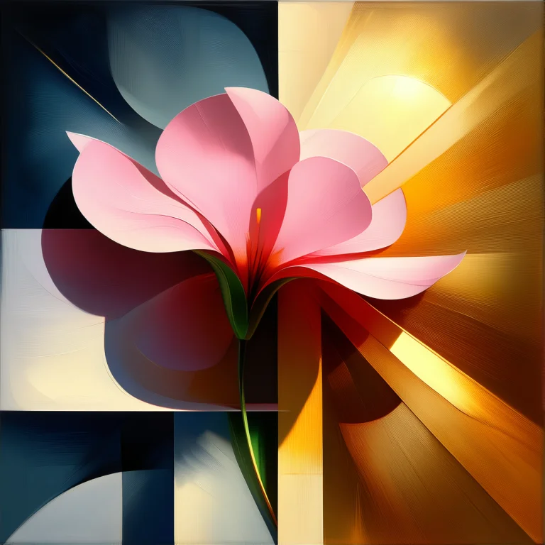 An Abstract Painting. Chiaroscuro. Cubism Style. A Delicate...