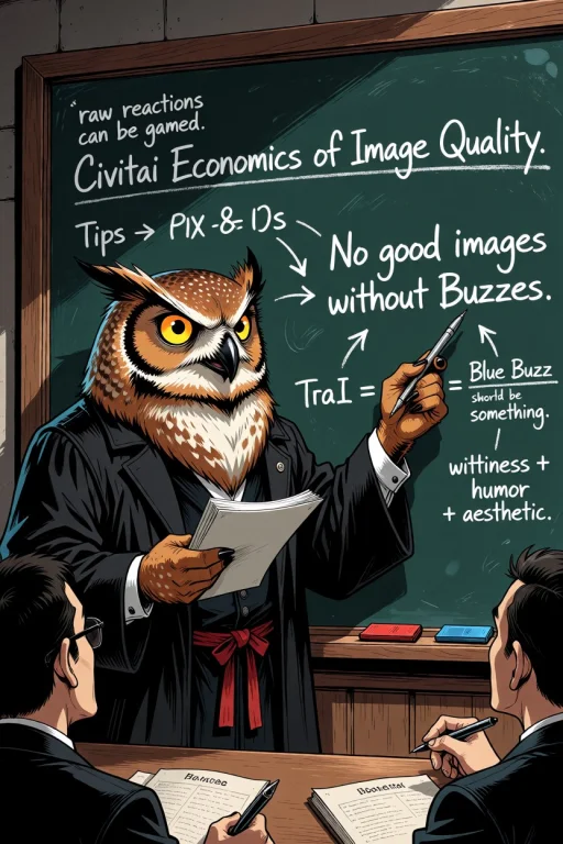 An Intelligent Comedic Illustration Of An Owl Professor Teac...