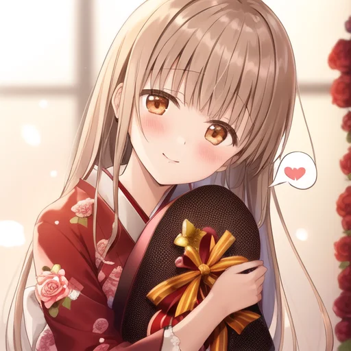 1girl, Mahiru Shiina, Japanese Clothing, Roses, Roses Patter...