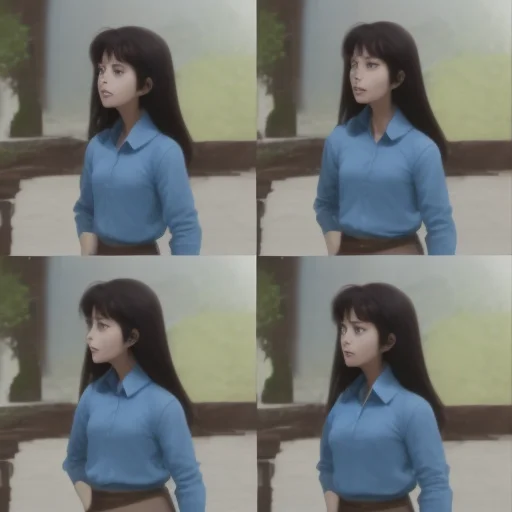 A Girl With Blue Shirt Talking, Movie Sequence
