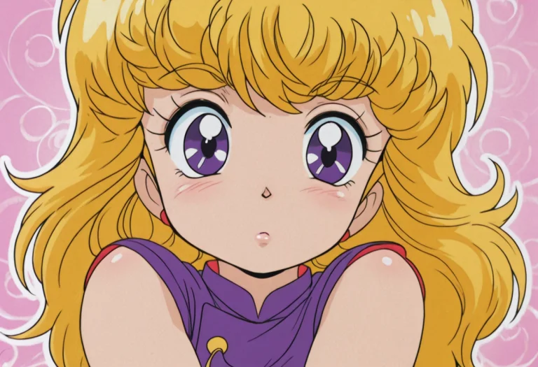 Marianna, Blonde Girl, Purple Eyes, Cute, Kawaii Anime