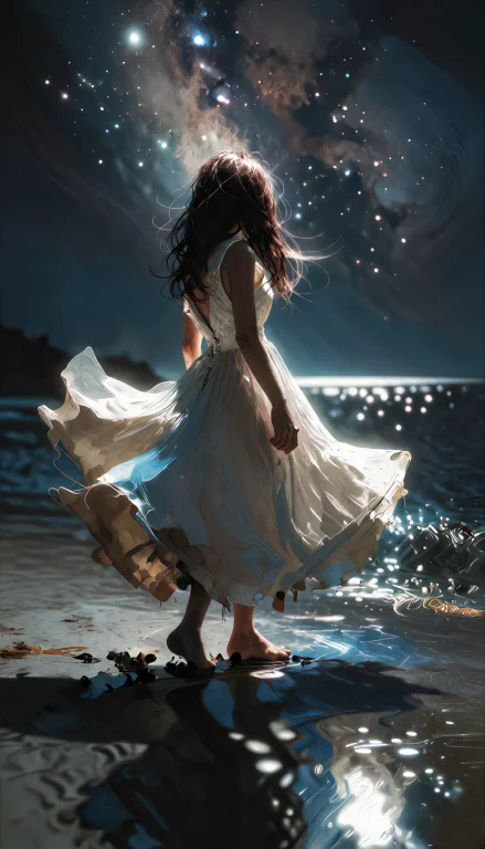 An Oil Painting Of The Image Depicts A Serene And Ethereal S...