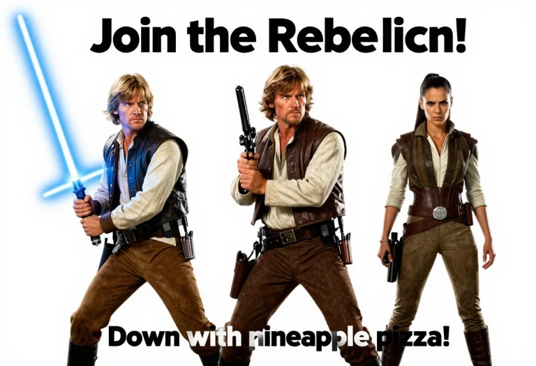Luke Skywalker On The Left Of The Image Has A Blue Lightsabe...