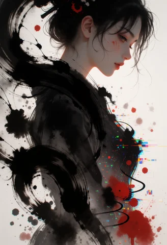 Nippon, Big Long Brushstrokes Of Deep Black Sumi-e Turning I... — Stable Diffusion AI Prompt: nippon, big long brushstrokes of deep black sumi-e turning into symbolic paintin...