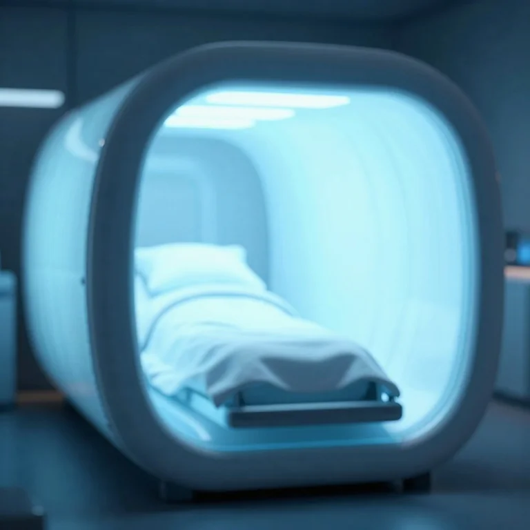 A Cryosleep Chamber Humming With Pale Blue Light, Unreal Eng...