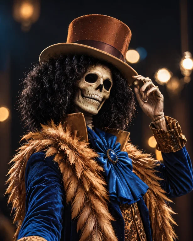 Cinematic Film Still Grook, Costume With Top Hat, Feathered...