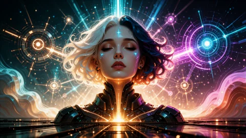 Generate A Comfyui Server Wallpaper. This High Tech Ai Gener... — Stable Diffusion AI Prompt: Generate a ComfyUI Server Wallpaper. This high tech Ai Generated image conveys a...