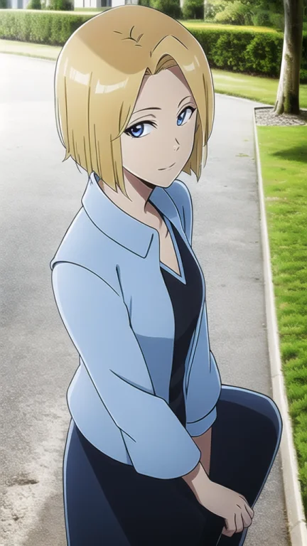 1girl, Android 18, Solo1.2, Outdoors, Official Art, Female F...