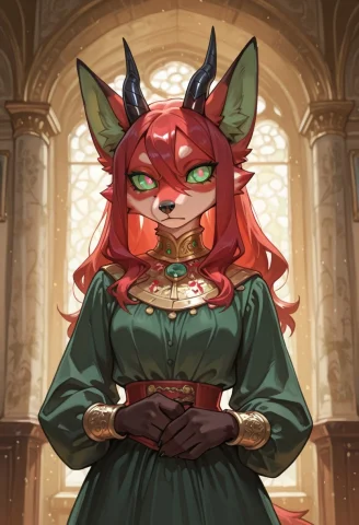Fulllength Image.furry Fox, Monophonic Fur Full Red Fur, Lon... — Stable Diffusion AI Prompt: full‑length image.Furry fox, monophonic fur full red fur, Long red hair, The who...