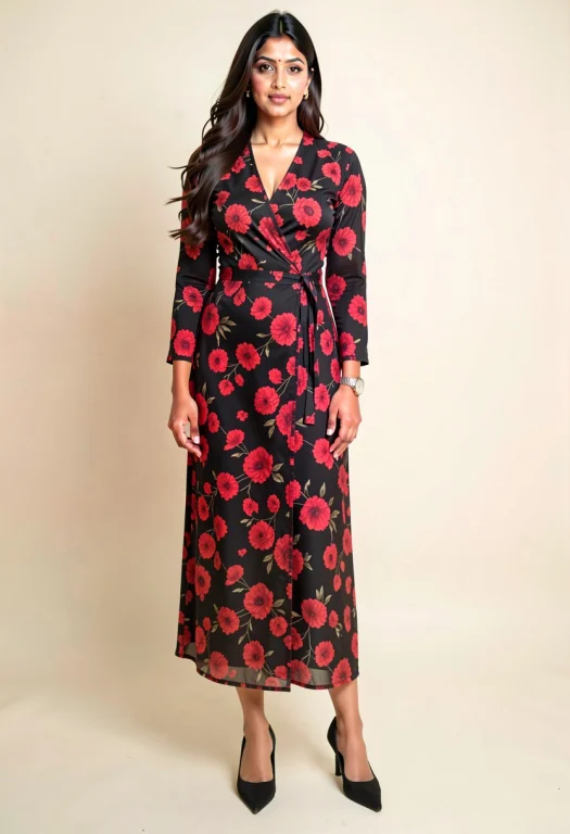 A Full-length Fashion Portrait Of A South Asian Woman Standi...
