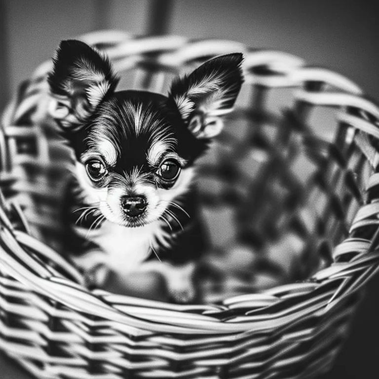 Close Up Candid Photoshoot Indoor A Chihuahua Puppy Sitting...