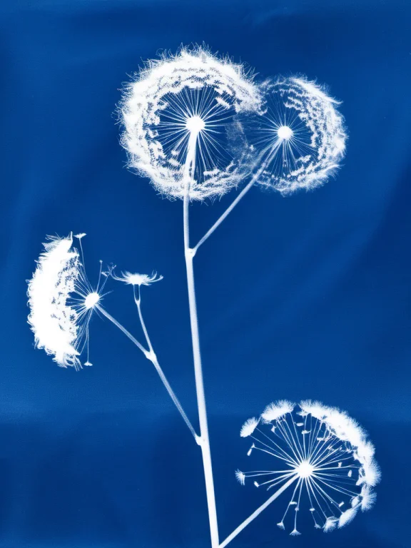 Cyanotype, Dandelions Blowing In The Wind, Cyanotype Photogr...