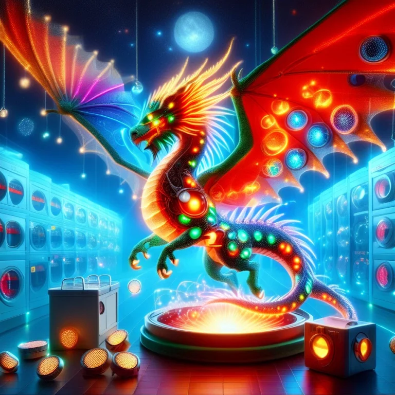 Led, Colorful Led Lights, A Dignified Emerald Dragon Wearing...