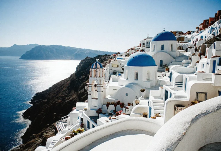 Amazing Beautiful Greek Island Of Santorini, Amazing Dramati...