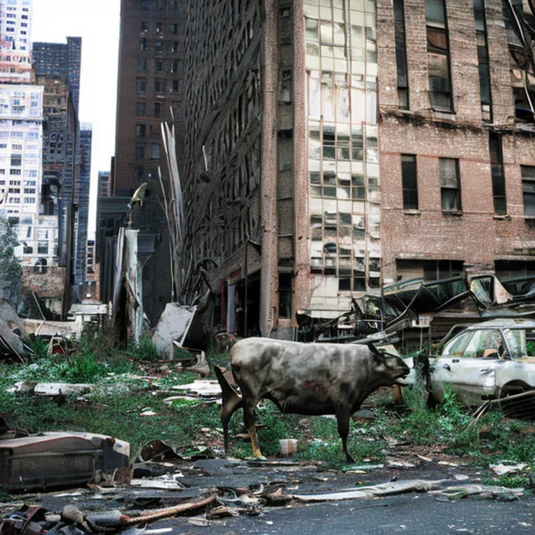 Downtown New York City Bull Decay768