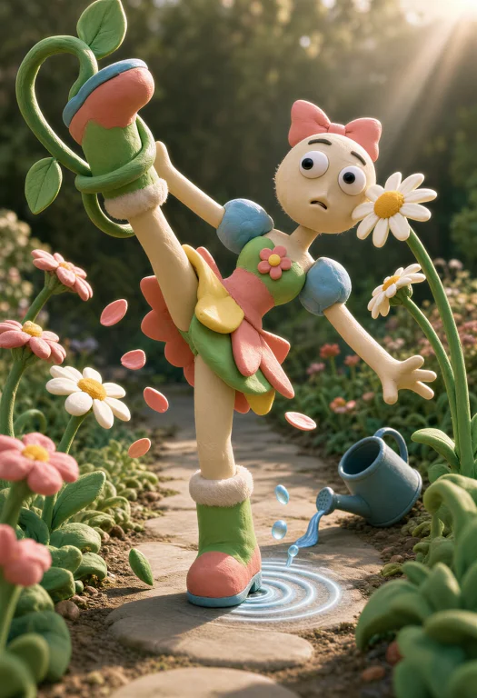 A Single Frozen Frame Of Ext-tia Flora, A Magical Girl Rende...