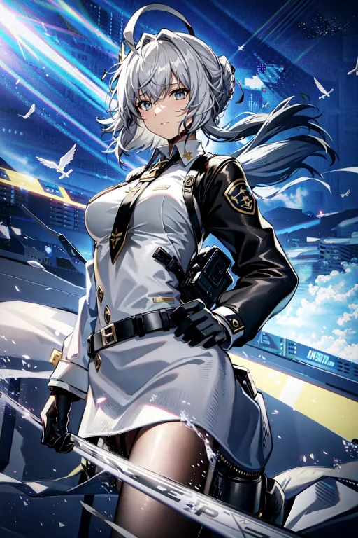 Solo,masterpiece, Best Quality,1girl, Ahoge, Aircraft, Airpl...
