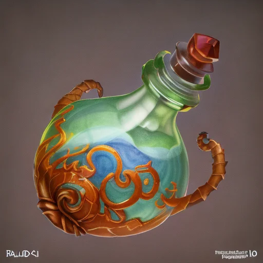Coloring Page1.3. Potion Bottle On A Table. Studio Shot, Pro...
