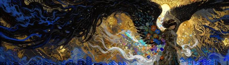 Aurumtenebris, Chiaroscuro Lighting, Gold Leaf Accents, Cine...