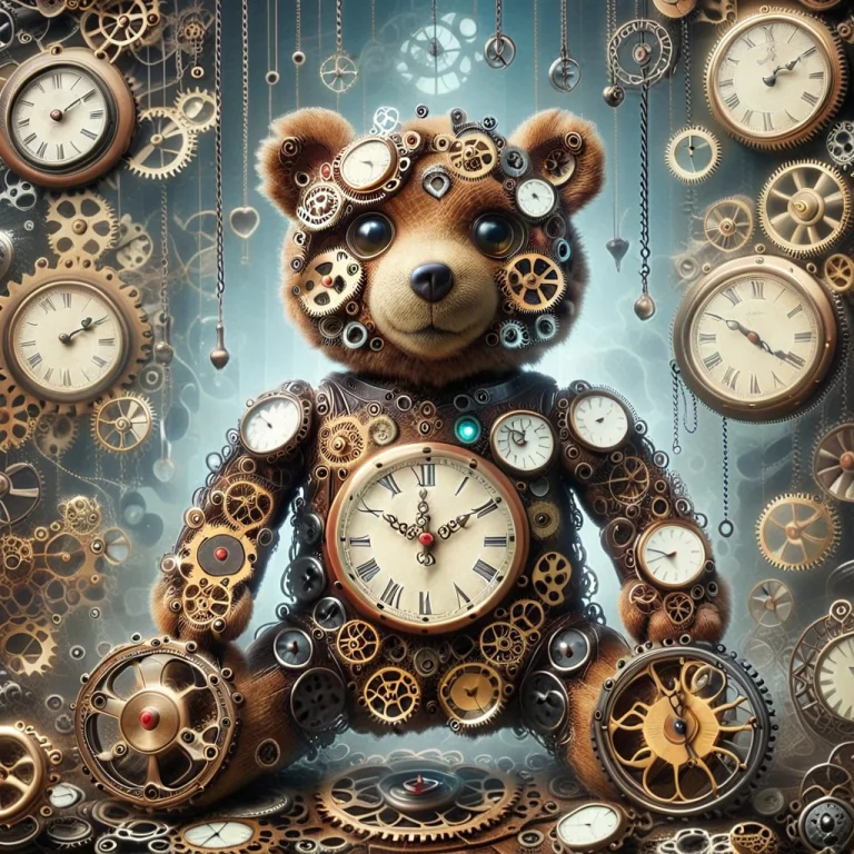 Steampunk Teddybear With Clock Embedded