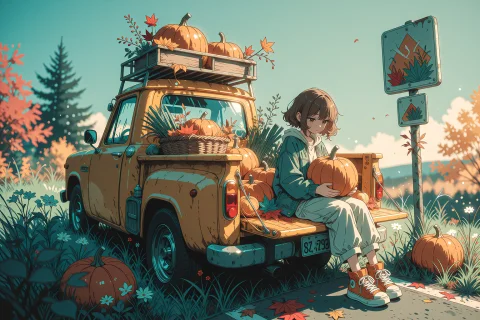 A Highly Detailed 2d Anime-style Editorial Illustration Of A... — Stable Diffusion AI Prompt: A highly detailed 2D anime-style editorial illustration of a peaceful autumn cou...