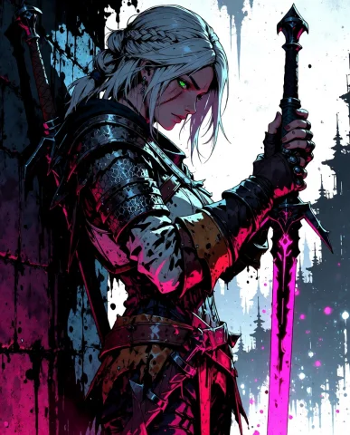This Is A Digital Artwork Of A High-contrast, Cel-shaded Sty... — Stable Diffusion AI Prompt: This is a digital artwork of a high-contrast, cel-shaded style with heavy, gritt...