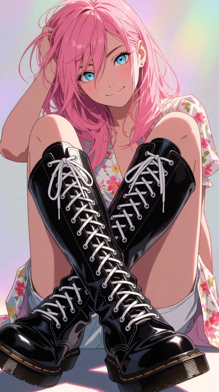 A Detailed Anime Illustration Of A Young Woman With Vibrant...